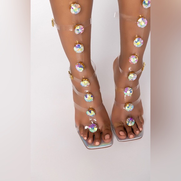 SUGAR AND SPICE STILETTO SANDAL IN HOLOGRAM - Picture 4 of 6